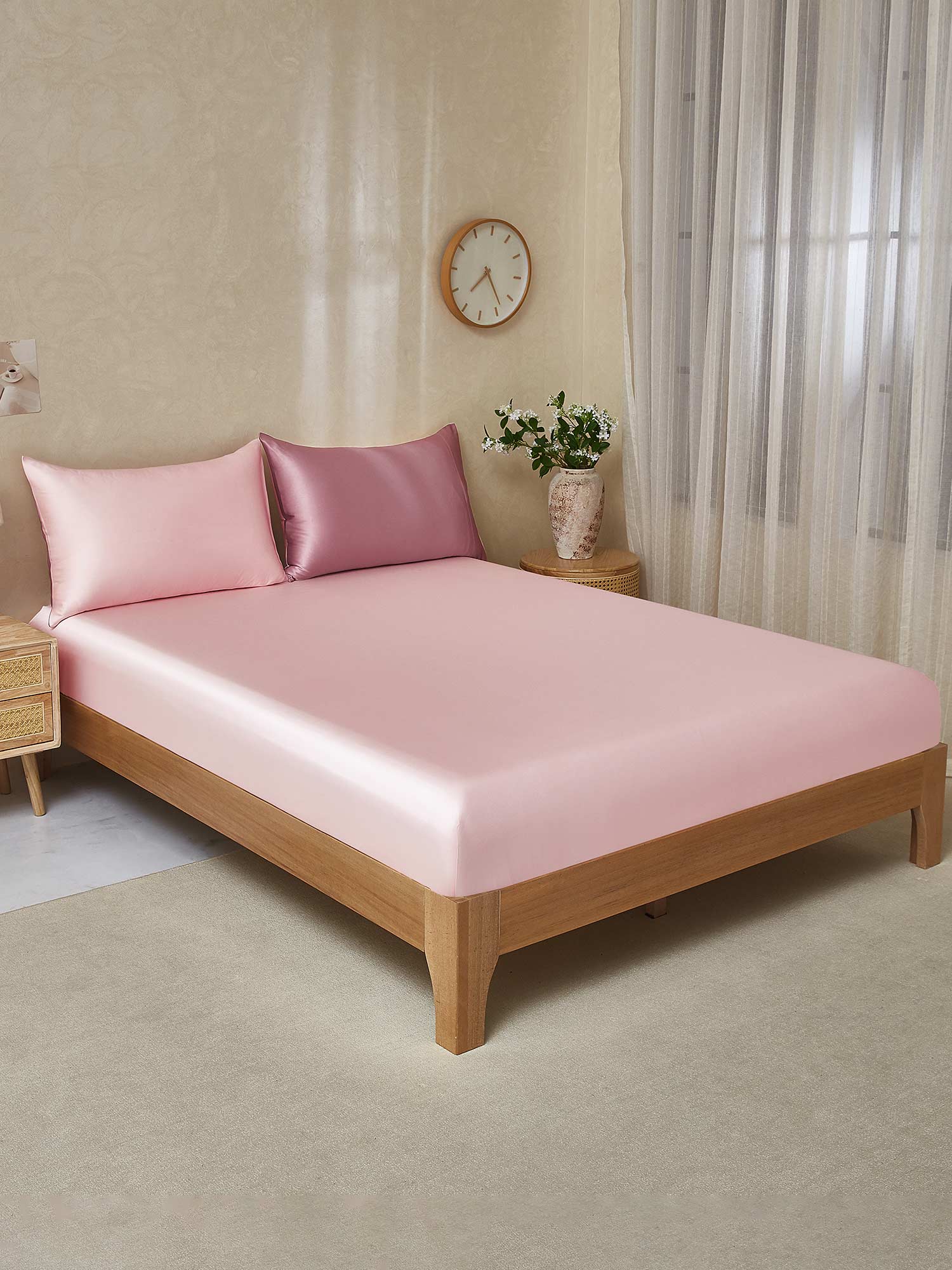 [PaleMauve+LightPink] SilkSilky-UK 25Momme Pure Silk Bedding Set 001,