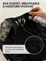 [Black] SilkSilky-UK Silk Knitted Panty 005