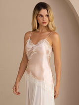 [Pink] SilkSilky-UK Spaghetti Strap V Neck Camisole 003