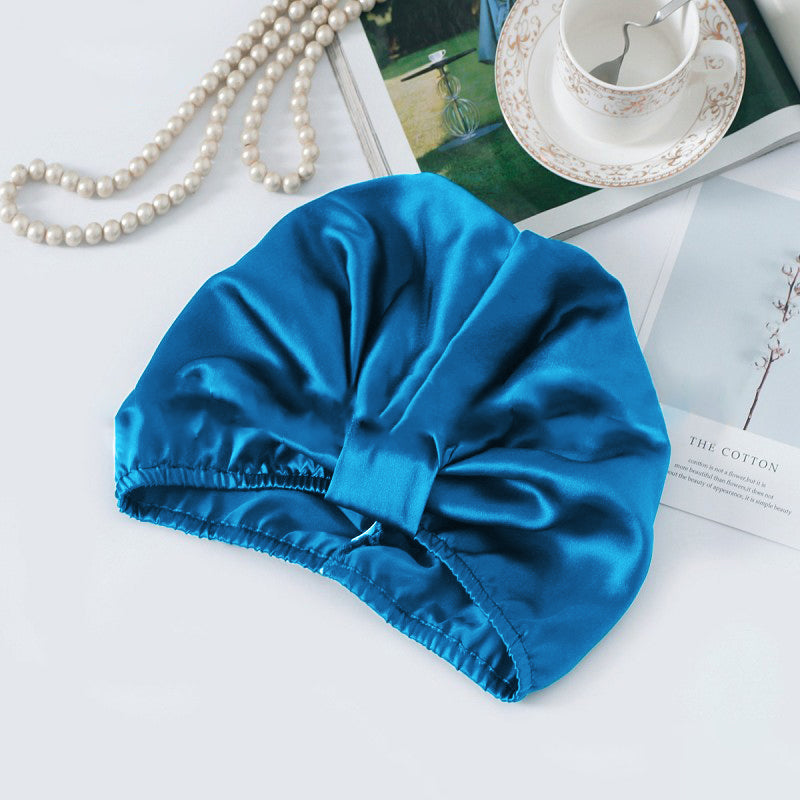 SilkSilky-UK Pure Silk Sleep Cap Teal 002