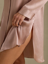 [Tuscany] SilkSilky-UK Long Sleeve Lapel Collar Nightshirt 005