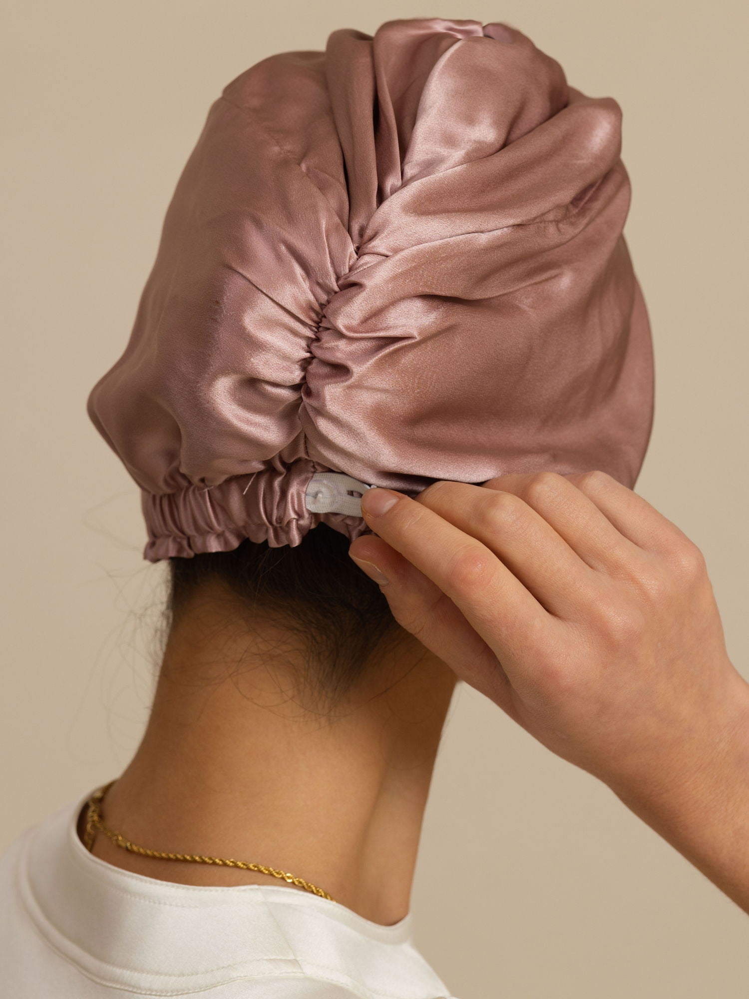 [Pale Mauve] SilkSilky-UK 22Momme Sleep Cap 002