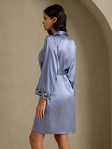 [Steel Blue] SilkSilky-UK 3/4 Sleeve Women's Dressing Gown 002