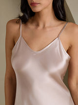 [Shadow Gray] SilkSilky-UK Spaghetti Strap V Neck Nightdress 004