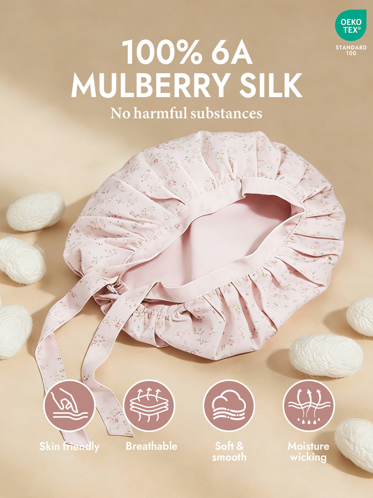 [Multi] SilkSilky-UK Pure Silk Sleep Cap 002