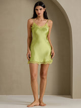 [Mint Green] SilkSilky-UK Spaghetti Strap Sweetheart Neck Nightdress 009