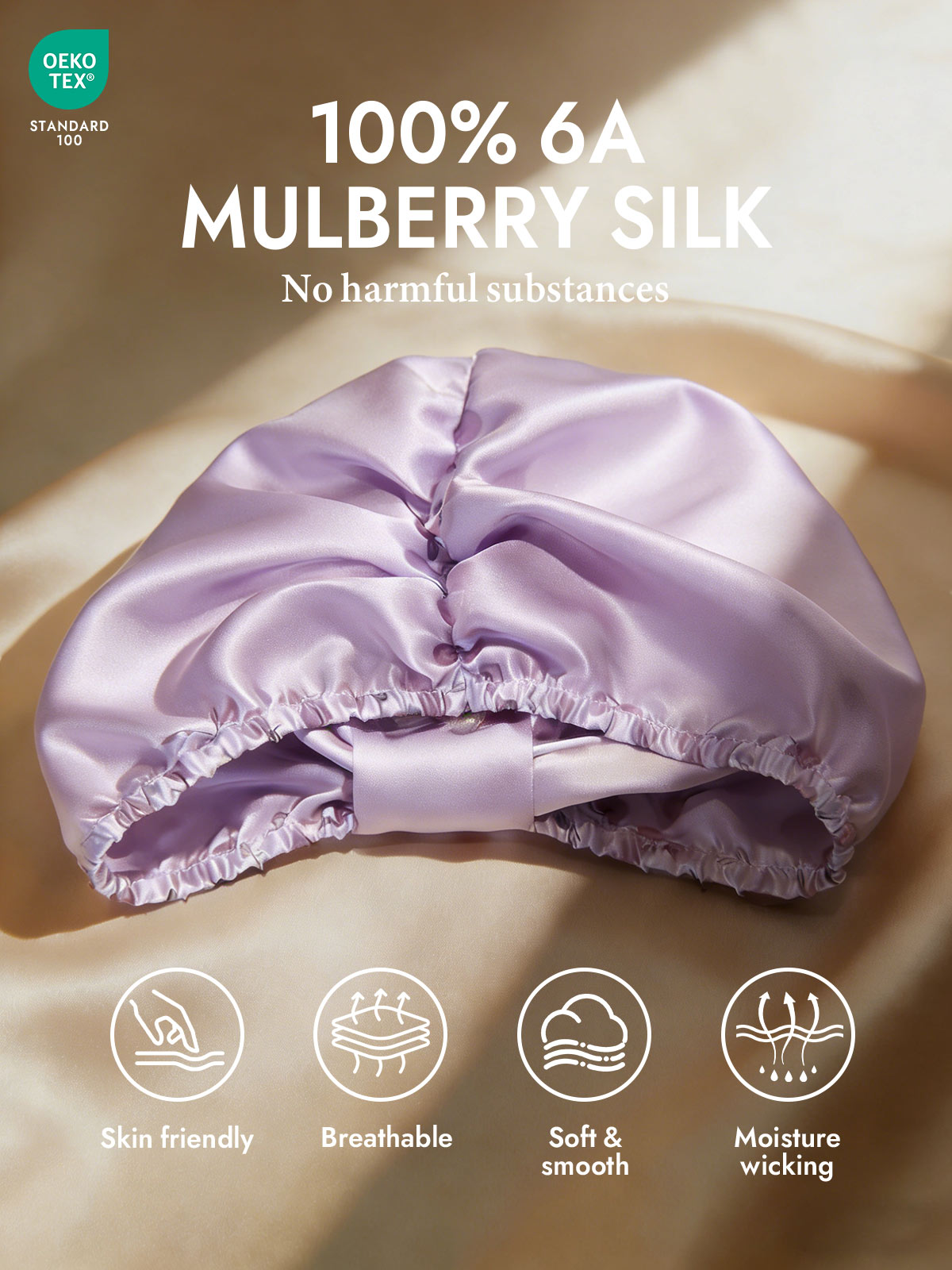 [Lavender] SilkSilky-UK Sleep Cap 002