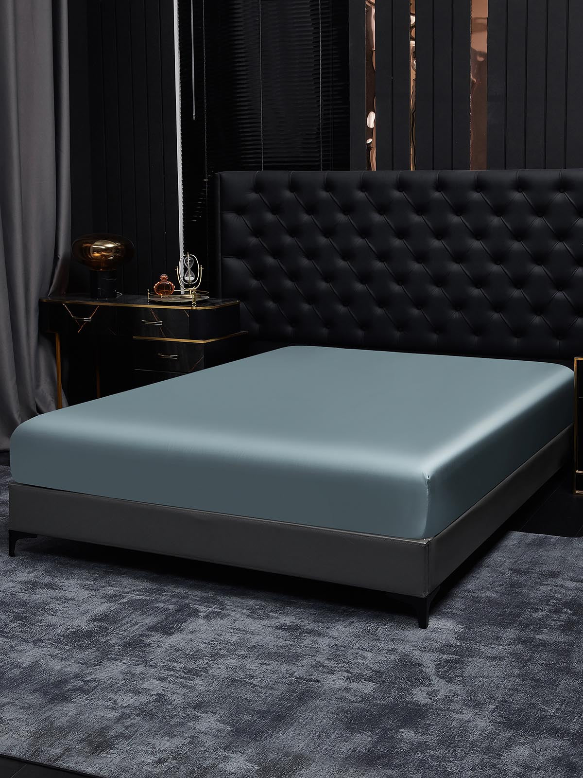 [Grayish Blue] SilkSilky-UK 22Momme Pure Silk Sheet 002