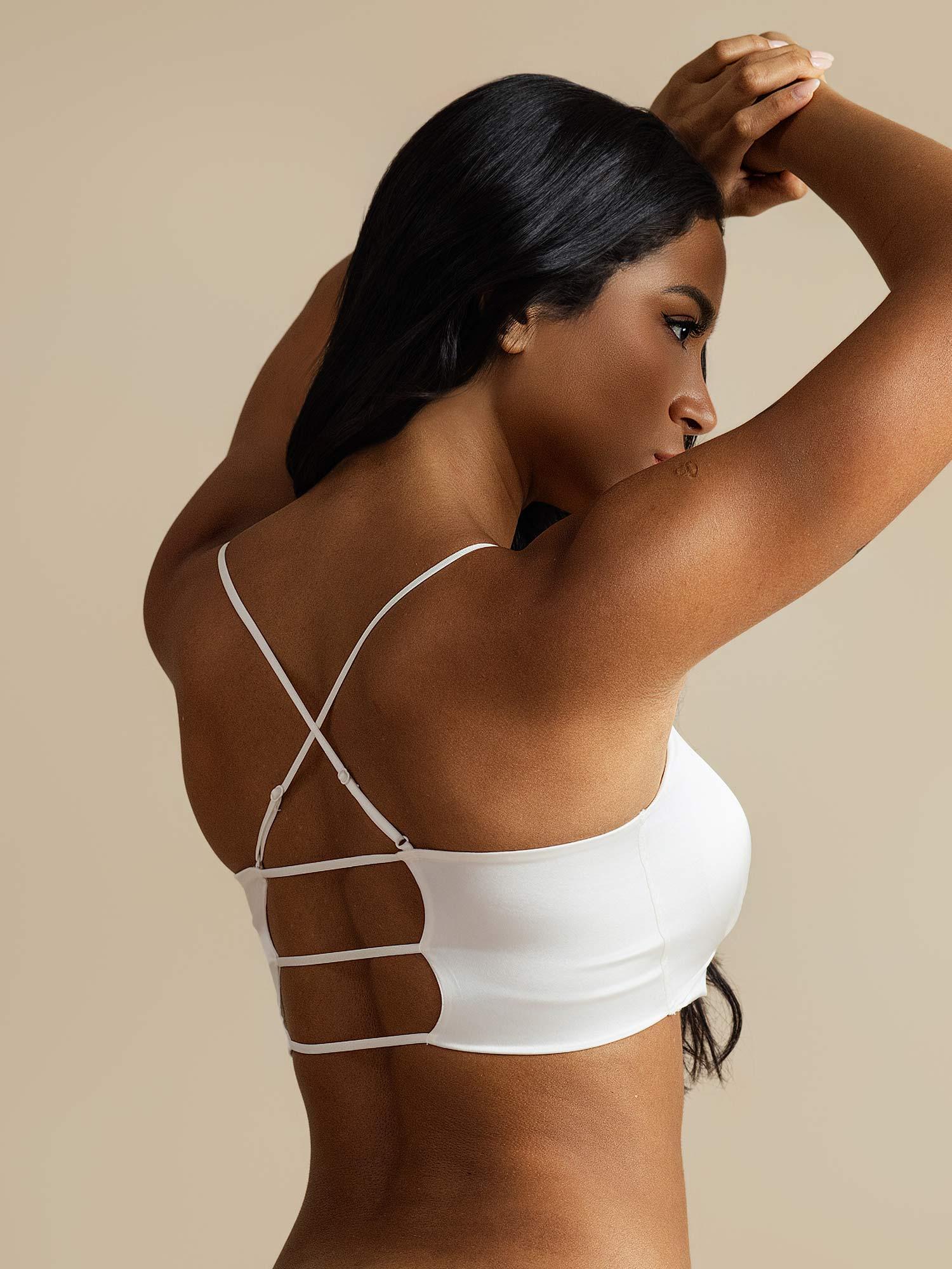 [White] SilkSilky-UK Pure Silk Bra 005