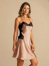 [Tuscany] SilkSilky-UK Spaghetti Strap V Neck Nightdress 005