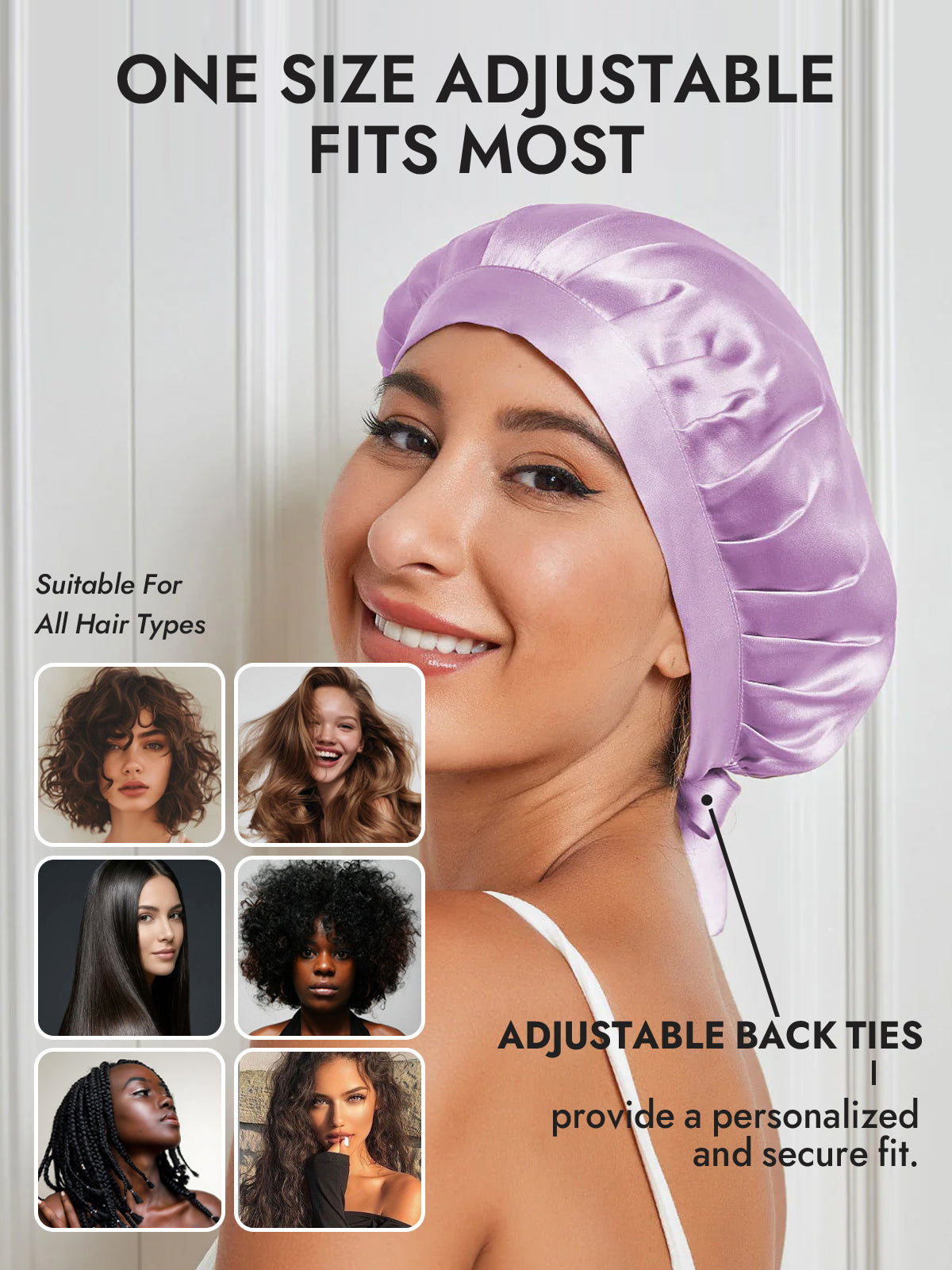 [Lavender] SilkSilky-UK Pure Silk Sleep Cap 005