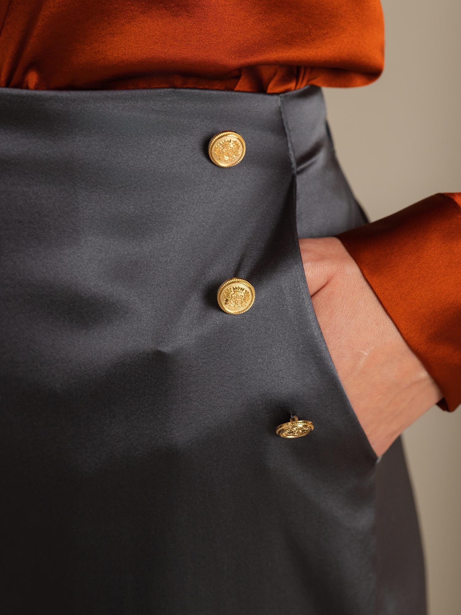 [Dark Gray] SilkSilky-UK 19Momme Silk Womens Pants 004,