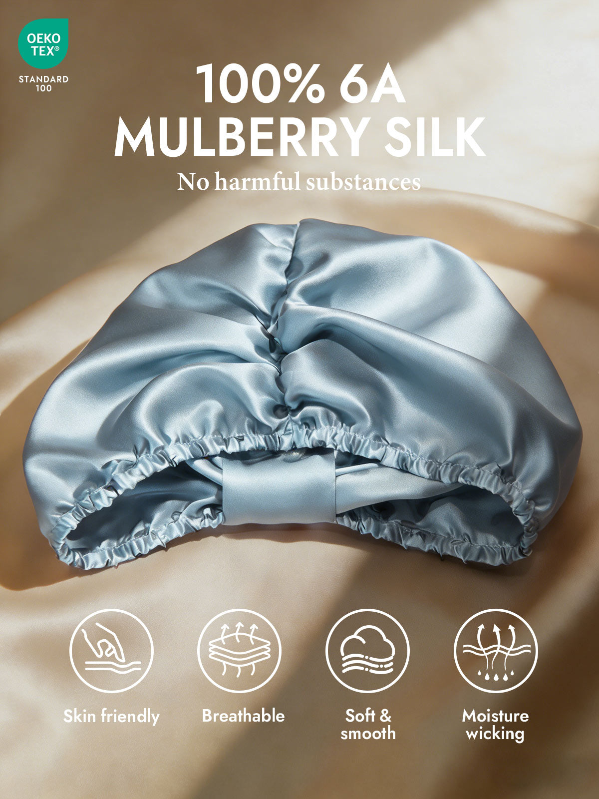 [Light Blue] SilkSilky-UK Sleep Cap 002