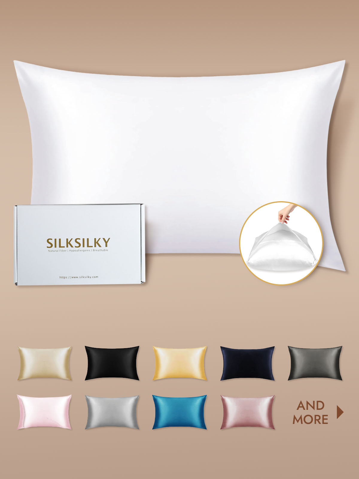 [White] SilkSilky-UK Pillowcase 001
