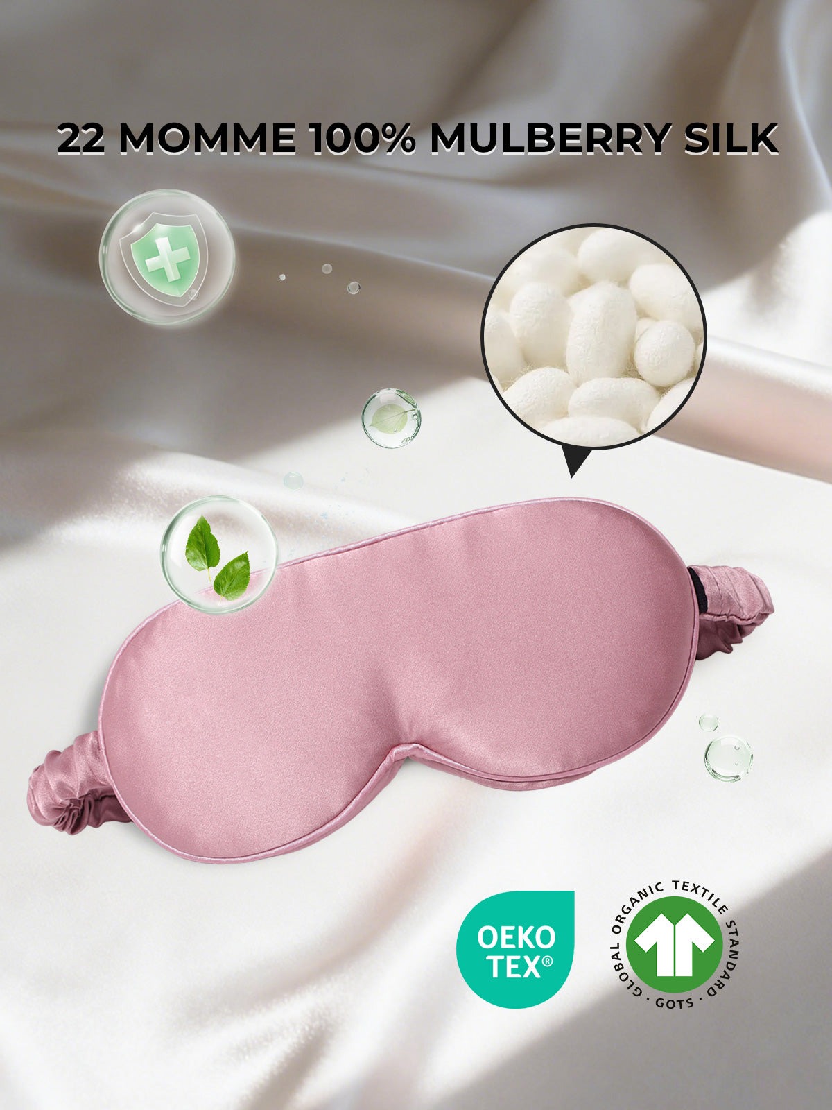 [Pale Mauve] SilkSilky-UK Pure Silk Eye Mask 002