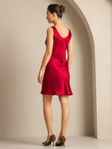 [Wine] SilkSilky-UK Sleeveless Scoop Neck Nightdress 002