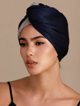 [Dark Blue] SilkSilky-UK Hair Towel Wrap 002