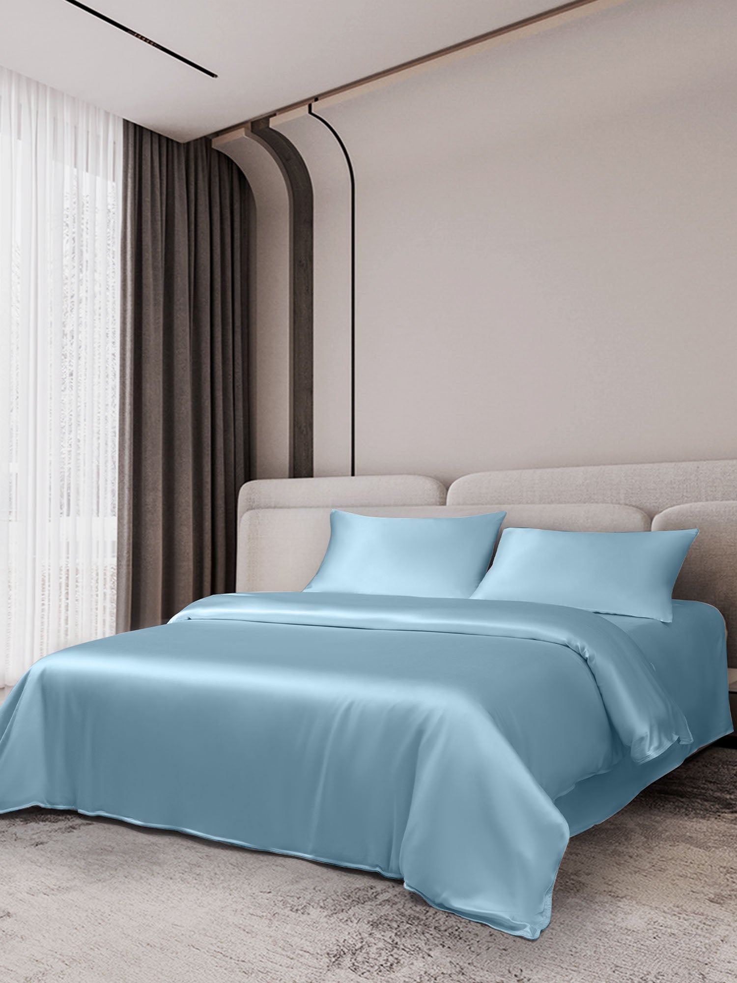 [Light Blue] SilkSilky-UK 19Momme Bed Linen Set 002