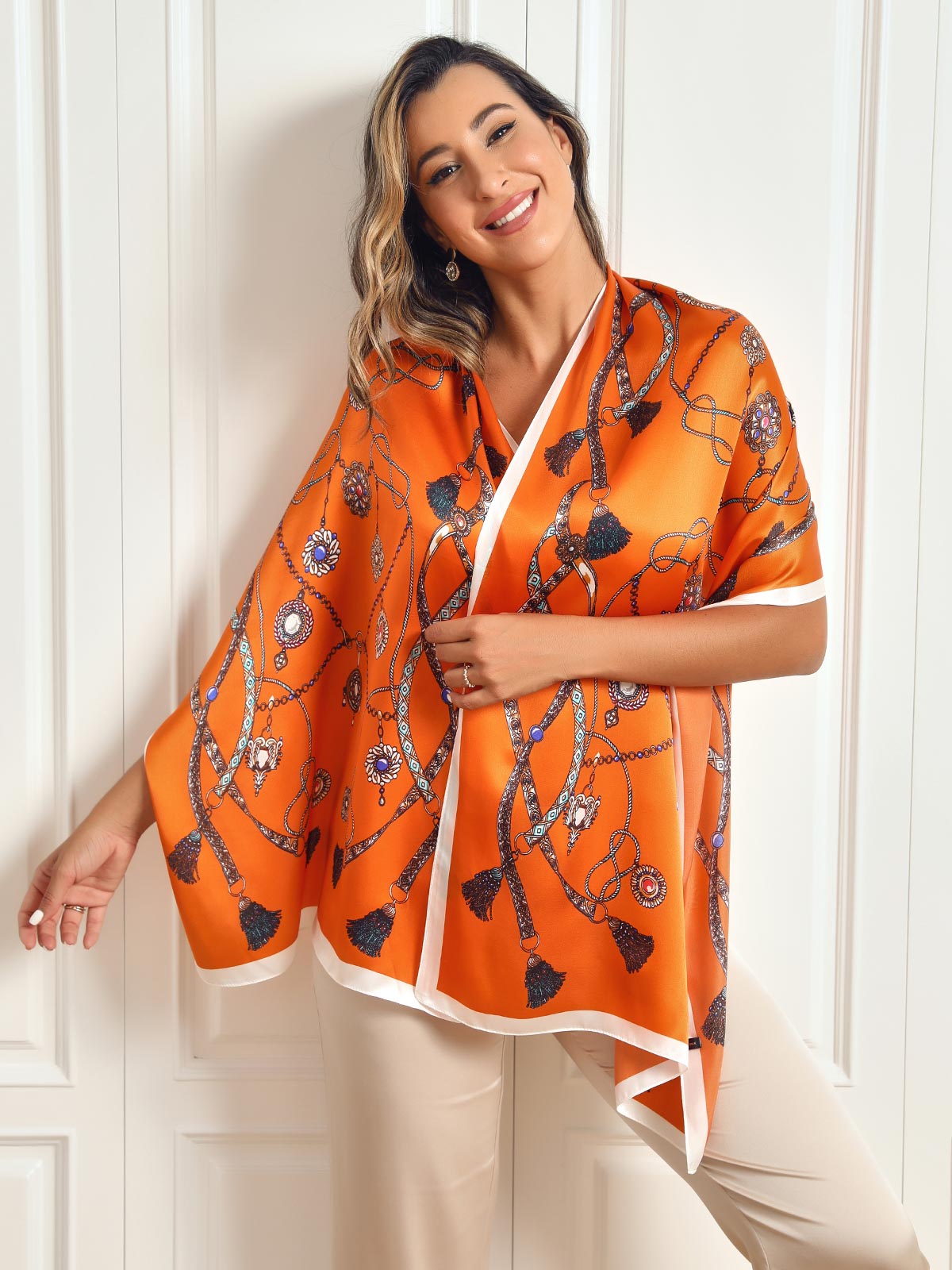 [P018] SilkSilky-UK Pure Silk Scarf 002,