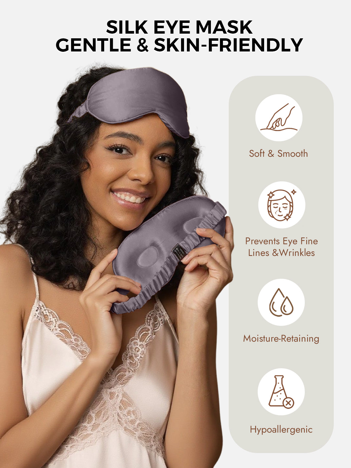 [Dark Gray] SilkSilky-UK Pure Silk Eye Mask 003