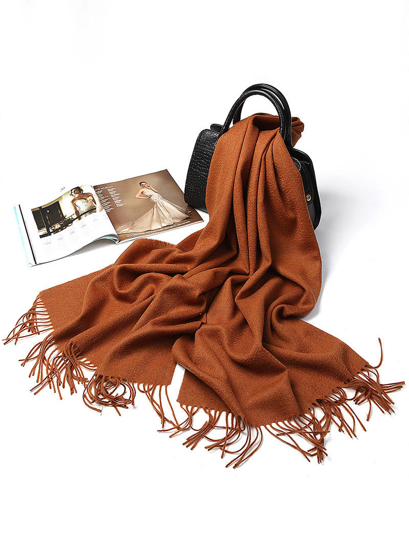 [Brown] SilkSilky-UK Wool Scarf 005