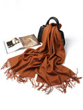 SilkSilky UK Wool Scarf Brown 005