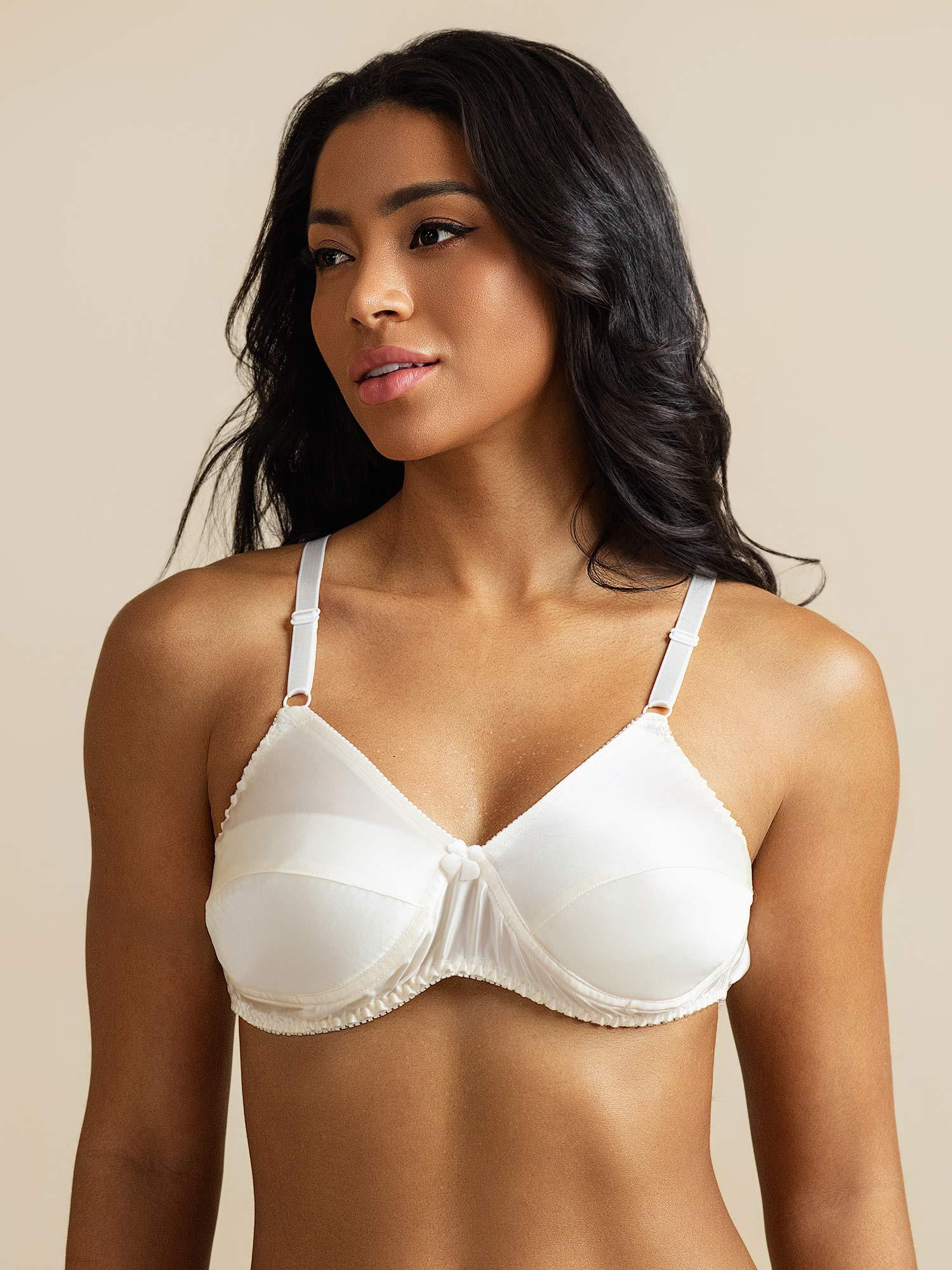 [White] SilkSilky-UK Pure Silk Bra 005,