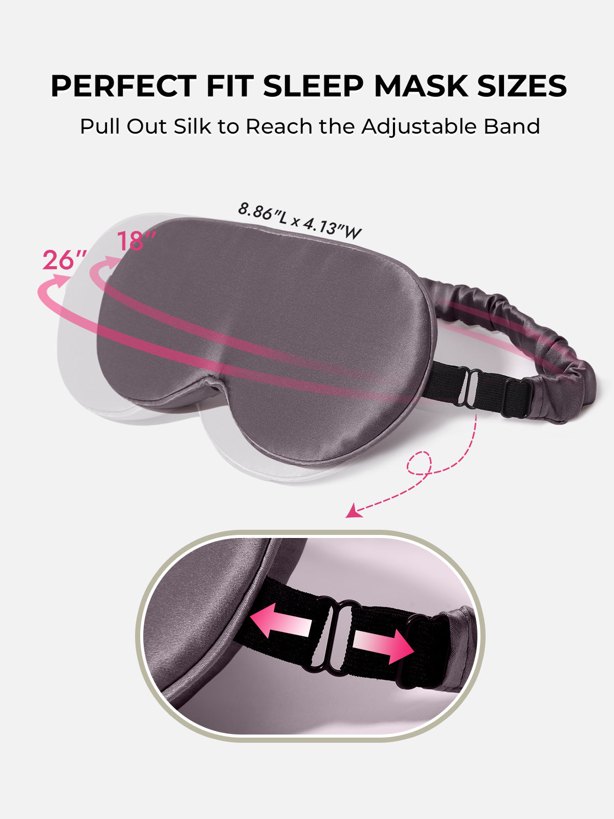 [Dark Gray] SilkSilky-UK Pure Silk Eye Mask 004