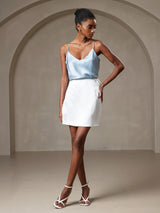 [Grayish Blue] SilkSilky-UK Spaghetti Strap V Neck Camisole 003