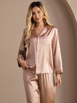 [Tuscany] SilkSilky-UK Long Sleeve Lapel Collar Women's Pyjamas 005