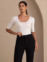 [White] SilkSilky-UK Half Sleeve Women's T-Shirt 003
