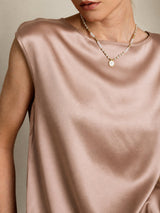 [Tuscany] SilkSilky-UK Cap Sleeve Round Neck Women's T-Shirt 004