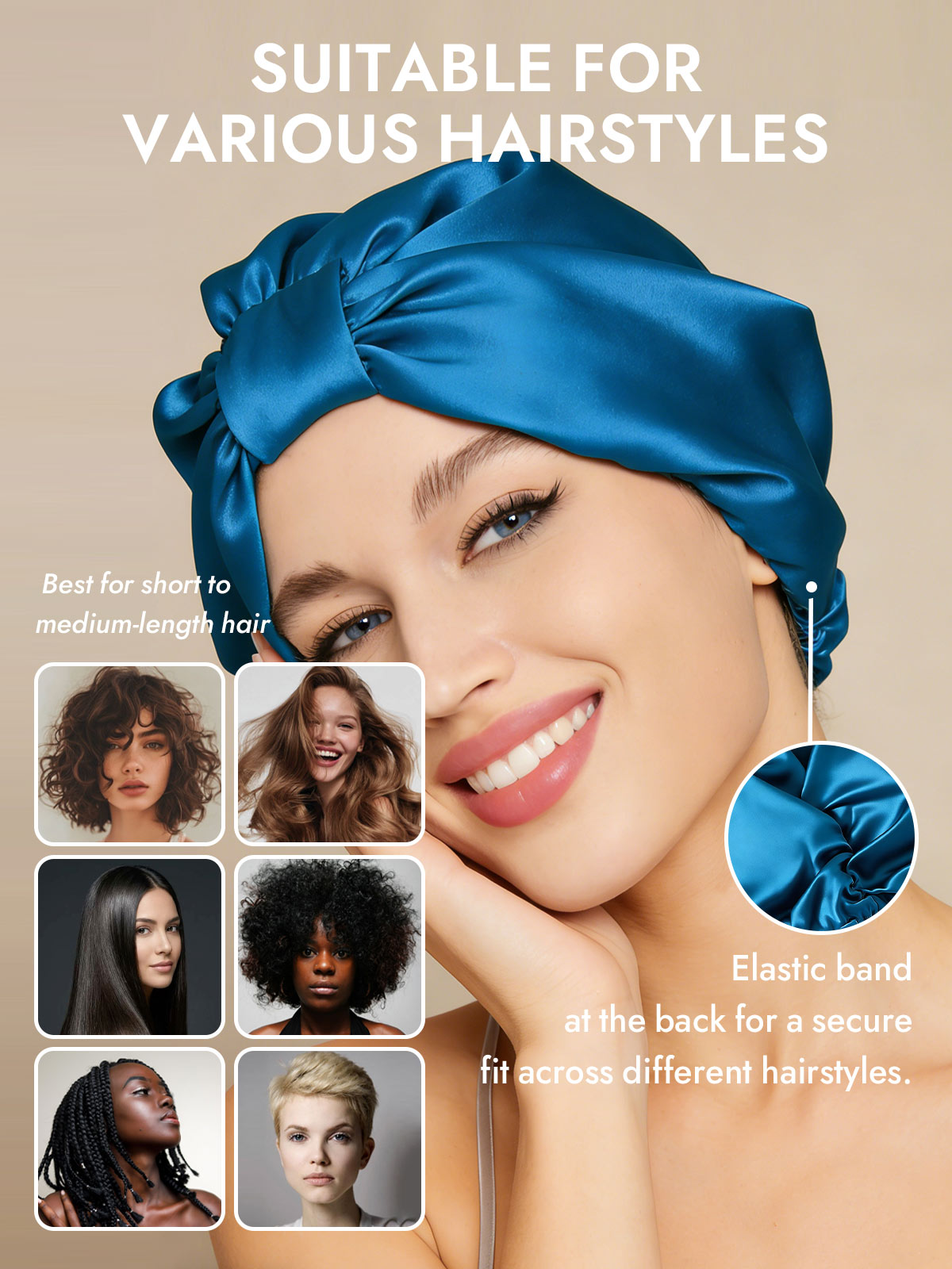 [Teal] SilkSilky-UK Sleep Cap 005