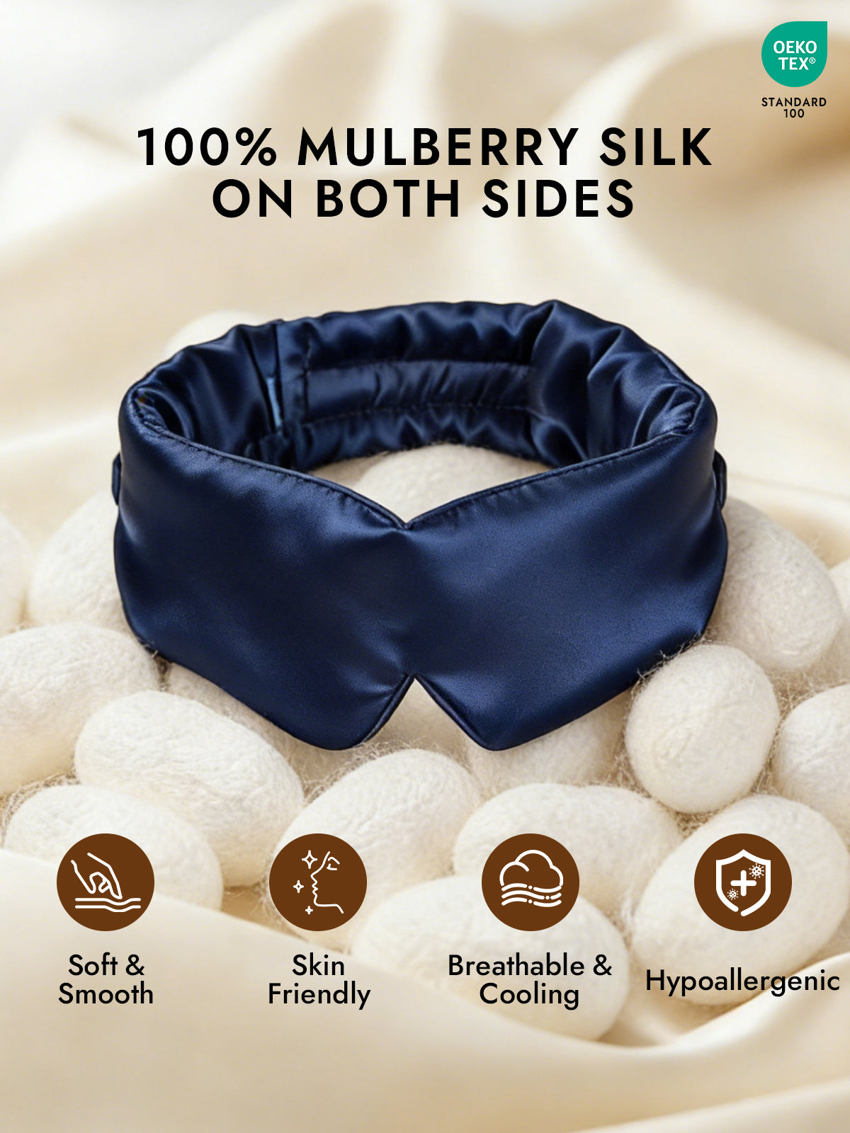 [Dark Blue] SilkSilky-UK Sleep Mask 002