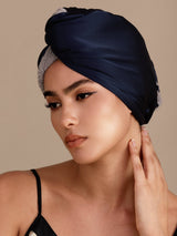 [Dark Blue] SilkSilky-UK Hair Towel Wrap 003