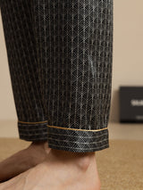 [Black Ginkgo] SilkSilky-UK Men's Sleep Shorts 004
