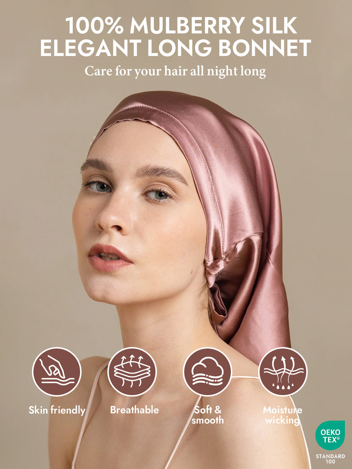 [Pale Mauve] SilkSilky-UK Sleep Cap 002