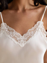 [White] SilkSilky-UK Spaghetti Strap V Neck Camisole 004