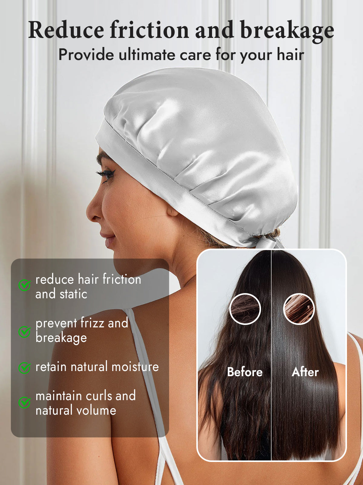 [Silver] SilkSilky-UK Pure Silk Sleep Cap 004