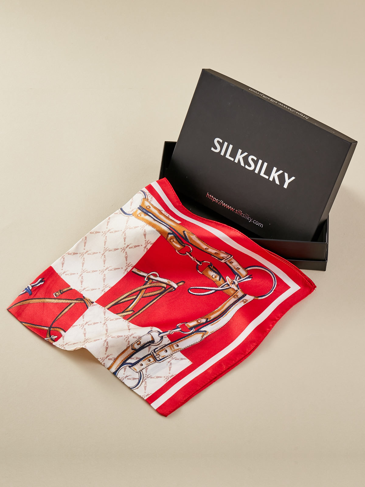 SilkSilky UK Pure Silk Scarf DarkRed 001