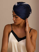 [Dark Blue] SilkSilky-UK Hair Towel Wrap 001