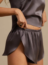 [Purple Gray] SilkSilky-UK Spaghetti Strap Camisole Set 006
