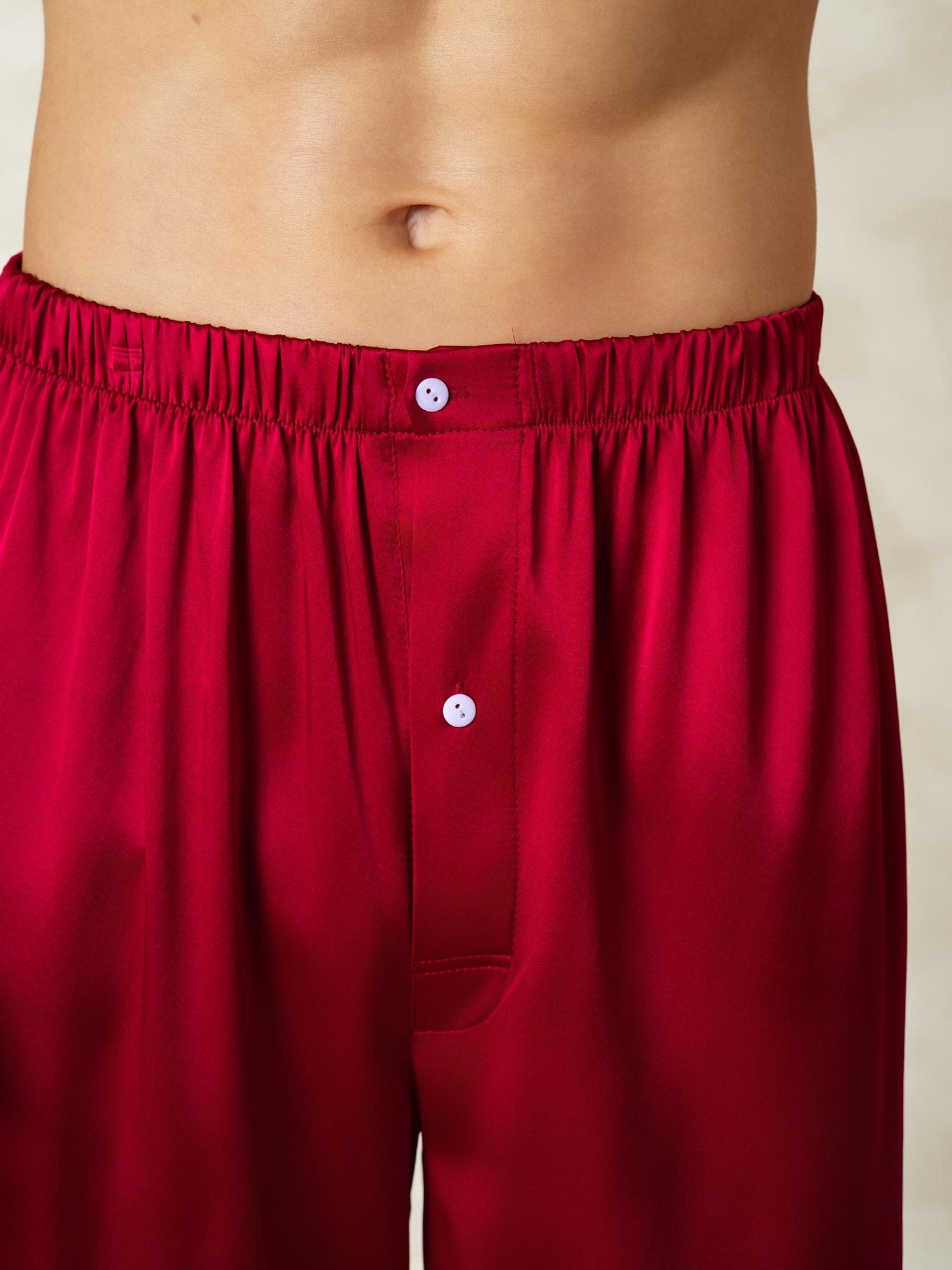[Wine] SilkSilky-UK Pure Silk Mens Sleep Bottoms 006