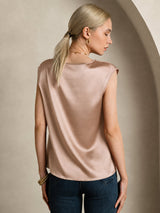 [Tuscany] SilkSilky-UK Cap Sleeve Round Neck Women's T-Shirt 002