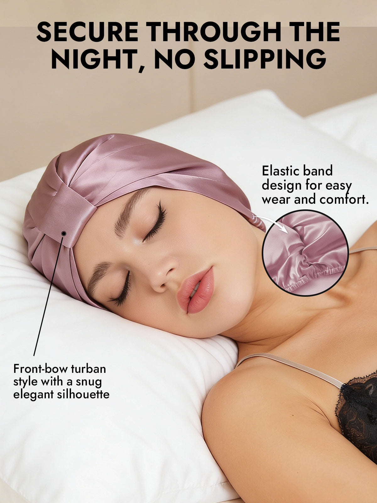 [Pale Mauve] SilkSilky-UK Sleep Cap 004