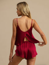 [Wine] SilkSilky-UK Spaghetti Strap Camisole Set 002