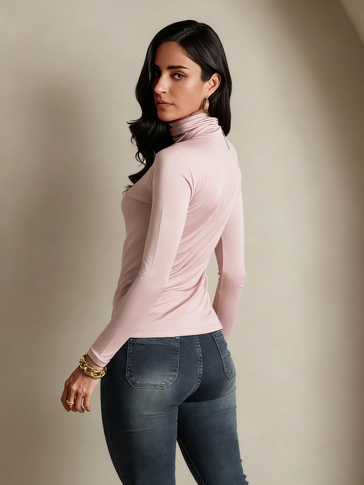 [Coral Pink] SilkSilky-UK Silk Womens T-Shirt 002,