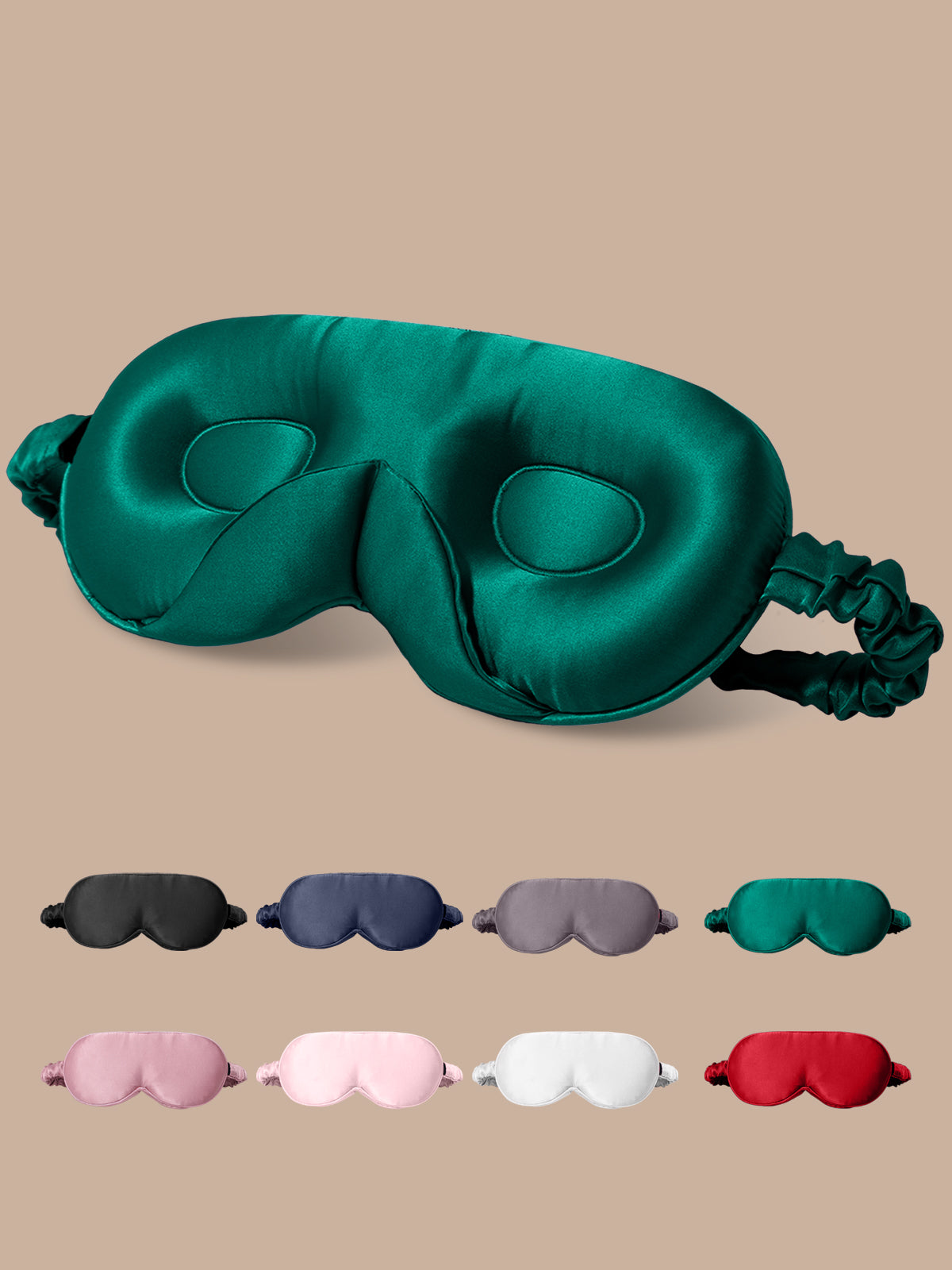 [Dark Green] SilkSilky-UK Pure Silk Eye Mask 001