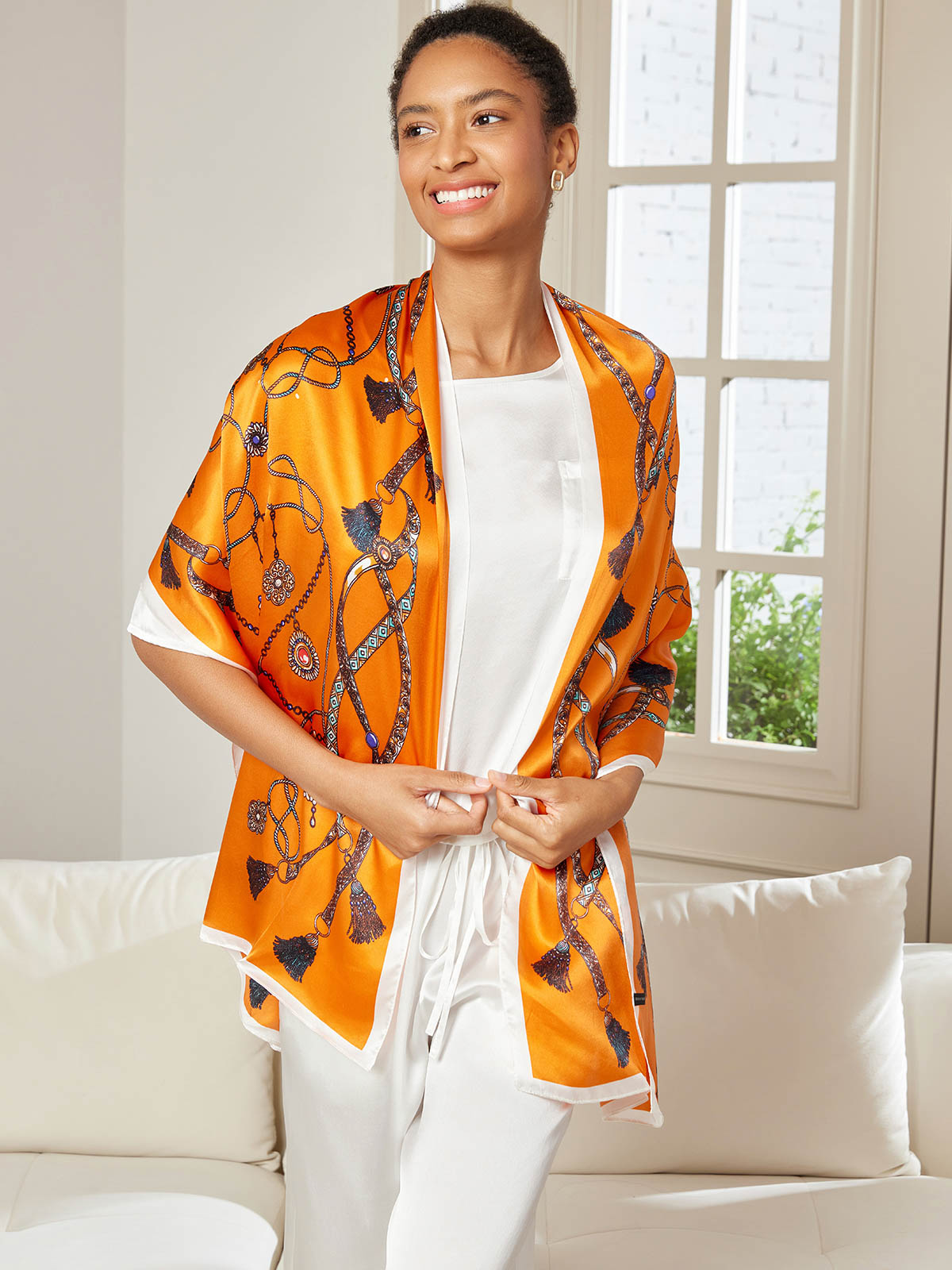 [P018] SilkSilky-UK Pure Silk Scarf 001,