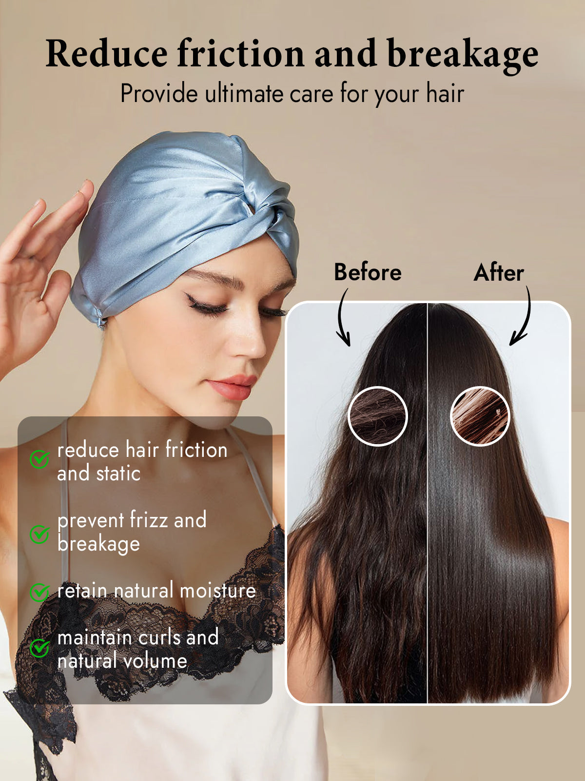 [Steel Blue] SilkSilky-UK Sleep Cap 005